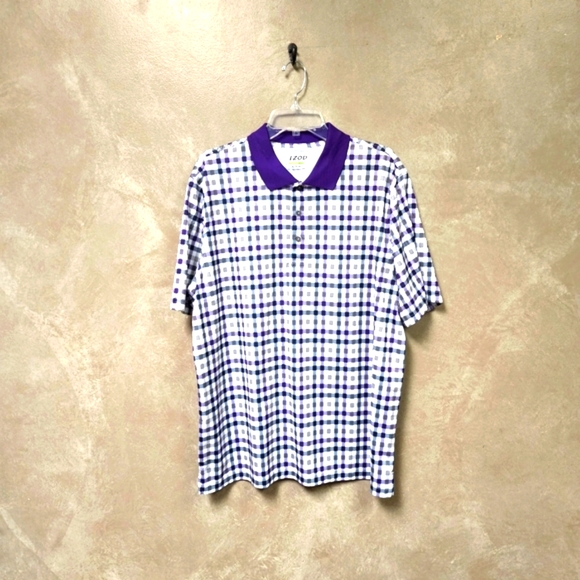 NWOT Izod Men's Perform X  Checked Polo Golf Shirt Size XL - Picture 3 of 5